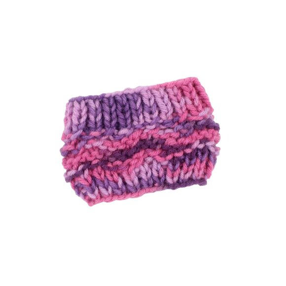 Handmade Hand Knit Waves Purple and Pink Acrylic Mug Cozy - Picture 1 of 3